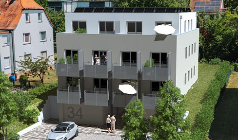 Available for the first time: Modern one-bedroom apartments in a high-quality new building, featuring a fitted kitchen.