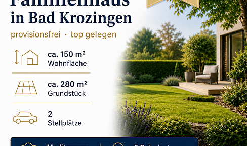 Provisionsfreies Familienhaus in Bad Krozingen: Garten, Dachterrasse, 2 Stellplätze, Bahnhofsnähe
