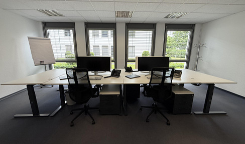 Fully furnished - Garden office/terrace - Full-service - 40 square meters - Up to 4 workstations - Wi-Fi included.