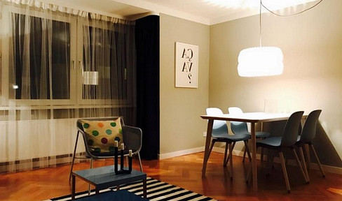 Beautiful, furnished 2-room apartment with balcony and fitted kitchen.