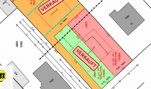 Building plot for a semi-detached house.
