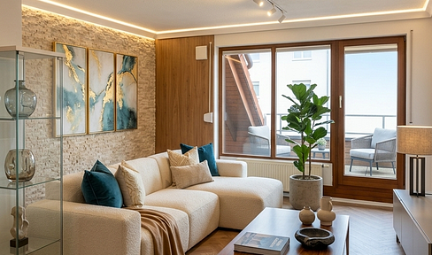 Living space spread over two levels: a 3.5-room maisonette apartment with a balcony and access to a park, located in 78054 Schwenningen.