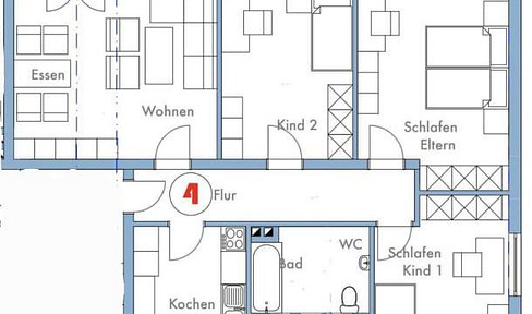 4 ZKB 90m2 in Wittlich mit 2x Balkon