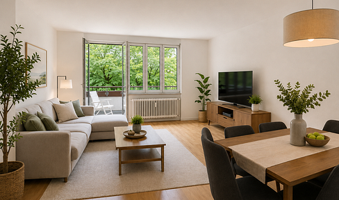 Helle, ruhige 4‑Zimmer‑Penthouse‑Wohnung mit Balkon im Sonnenpark – Bogenhausen