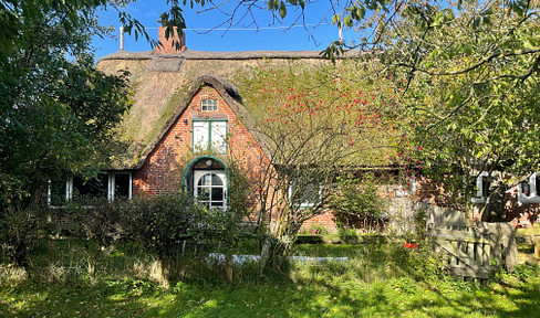 Charaktervolles Reetdach-Ensemble in freier Lage zwischen Salzwiesen und Golfclub