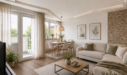 Modernly renovated 3-room apartment with balcony and elevator in Cologne-Pesch, available without commission.