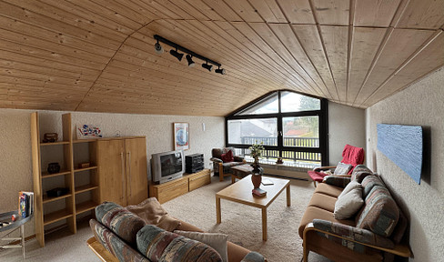 Furnished attic apartment with balcony + garage.