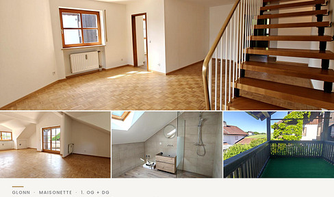 Frisch renovierte lichtdurchflutete 4-Zimmer Maisonette Wohnung mit großem Balkon und TG Stellplatz