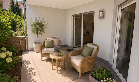 Barrierefreie Erdgeschosswohnung mit Terrasse und Gartenanteil in der Senioren Anlage Haus Edelberg