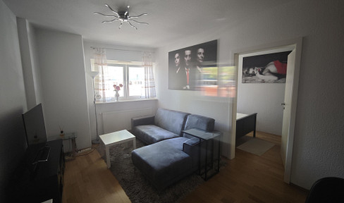 Modern, furnished studio apartment.