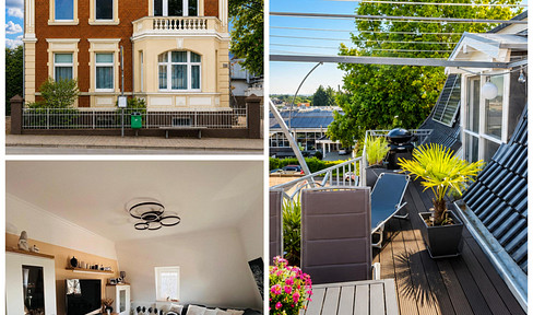 Spacious 2-room apartment with a rooftop terrace and 2 parking spaces, located in a central area.