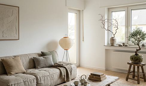 No fees and freshly renovated - 3-room apartment with parking space and fitted kitchen.