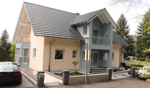 Modern single-family house with a separate apartment.