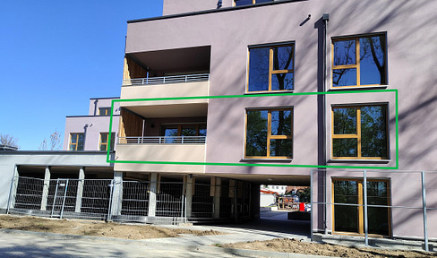 Moderne 2-Zimmer-Neubauwohnung mit großem Balkon und Blick ins Grüne
