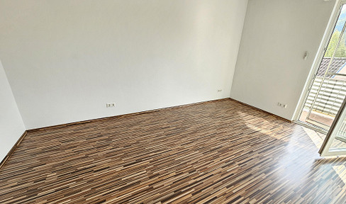 Renovated 2-room apartment with 2 balconies, including a beautiful view of the Neckar River, and a fitted kitchen.