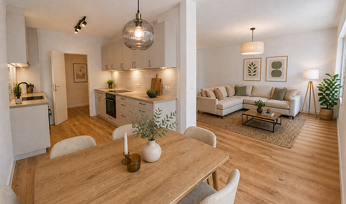 Bright, renovated 3-room apartment with a south-facing balcony, available without any agency fees, located on Herzogstrasse.