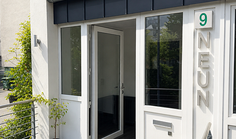 120m² office space directly on Rheinuferstrasse - with its own entrance and outdoor area - air-conditioned.