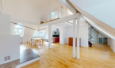 (Reserviert) Über den Dächern Haidhausens: Dachgeschosswohnung mit Galerie, Loft & Dachterrasse