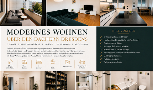 3 Zimmern und Balkon in Top Lage in Dresden Striesen - Stabiliät & Substanz