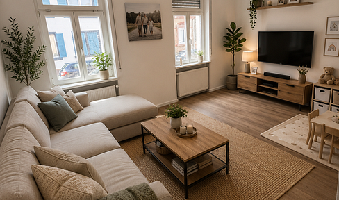 Completely renovated 2-room apartment with an additional office space and garage – available for the first time.