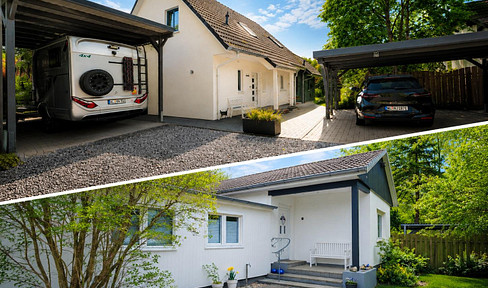 2 exceptionally well-maintained properties on a 1463 square meter plot of land that can be divided, located in 21244 Buchholz.