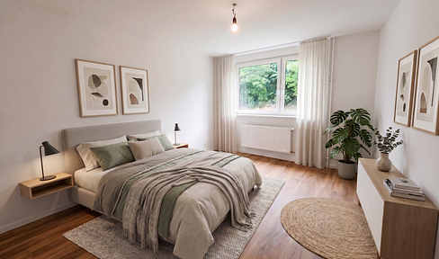 RENT-FREE. High-quality renovated and immediately available: Modern 3.5-room apartment with balcony and garage.