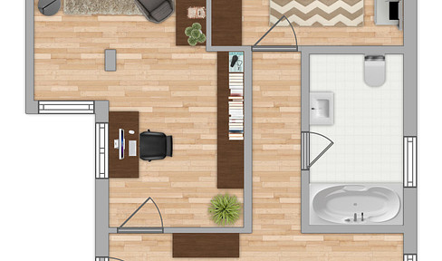 Well-designed 2-room apartment - Prime location in Hofheim-Wallau.