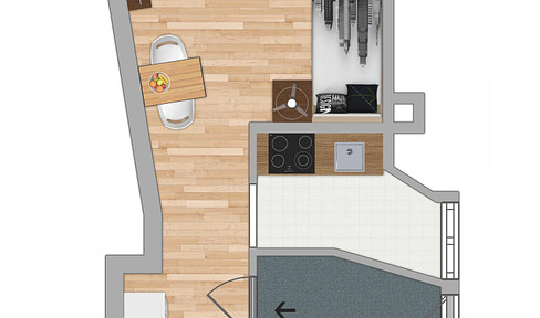 Modernized 1-bedroom apartment in a charming building - prime location in Wallau-Hofheim.
