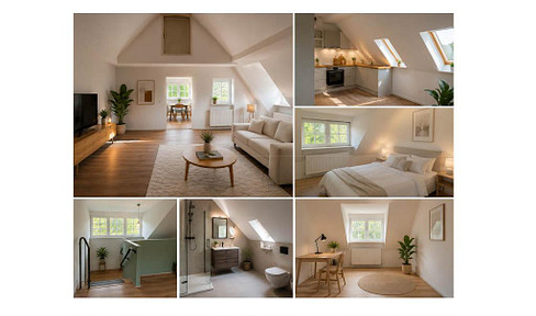 First occupancy after extensive renovation – spacious attic apartment in a quiet location.
