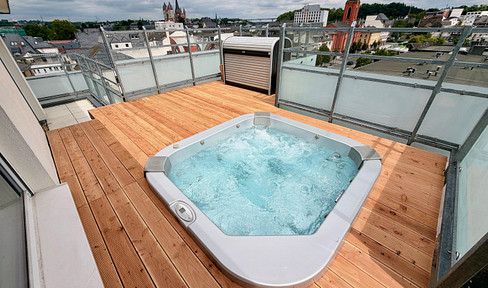 Luxuriöses Maisonette-Penthouse in Limburgs Innenstadt mit Whirlpool und Domblick, 196 m²