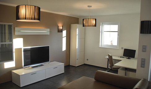 High-quality furnished 2-room apartment in the Westend district of Offenbach am Main.