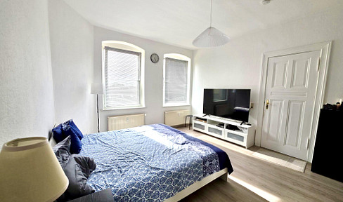 Bright, one-room apartment.