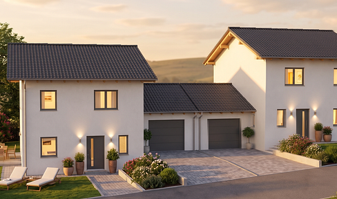 Modern single-family home with a garden, garage, and heat pump – ready for occupancy in Willmering.