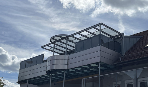 3-room apartment with a 33 m² glass balcony and an additional 64 m² of usable space, located in Winnenden.