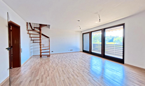 Starting immediately: 3-room maisonette apartment with balcony, underfloor heating, and 2 bathrooms.