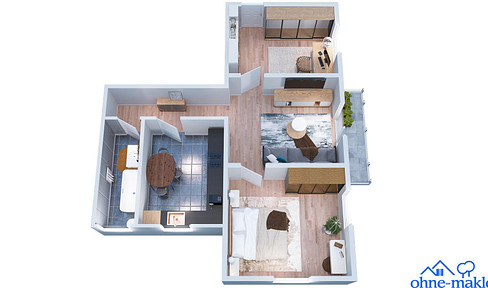 Bright, 2.5-room apartment ideal for singles, with wooden floors, in a good location in the southern part of Bad Kreuznach.