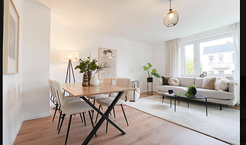 Bright 3-room apartment with fitted kitchen, close to the train station – perfect for shared accommodation and families.