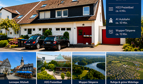 Eigentumswohnung mit Wintergarten, 2 Stellplätze, 1 gr. Garage, Garten in Bestlage Remscheid-Lennep
