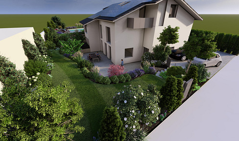 Premium-Gartenwohnung in Buxheim Bestlage – KfW-40, hochwertige Küche, Terrasse und Garten
