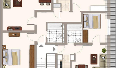 3-room attic apartment, centrally located in MG Eicken.