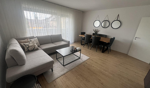 3-room apartment with balcony, parking space, and fitted kitchen, located in Augsburg-Oberhausen/Bärenwirt.