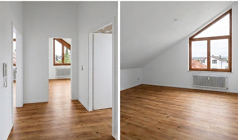 Frisch renovierte Wohnung mit außergewöhnlicher Raumhöhe, neuer Einbauküche, Südbalkon und Garage