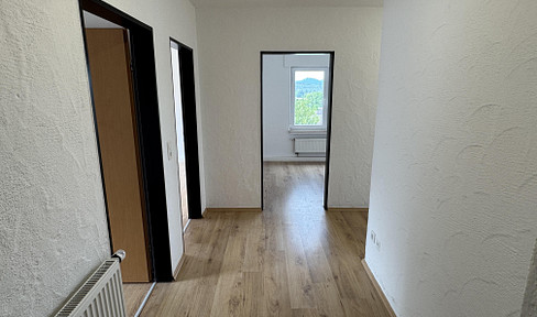 Sorpesee: 88 sqm, 3-room apartment with a balcony, offering panoramic views, featuring a new bathroom and a new kitchen.