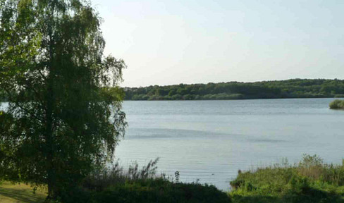 House on the lake in Mühbrook, near Einfelder See, located on a dead-end street, with a fireplace, 118 square meters, a double carport, and lake views.