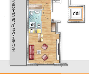 2-Zimmer Studio mit besten Verkehrslage