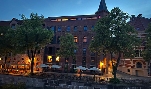 Loftwohnung im Wasserviertel Lüneburg mit Blick auf die Ilmenau