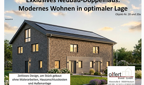 Exklusive NEUBAU-Doppelhaushälfte: Modernes WOHNEN in optimaler Lage in Oelde