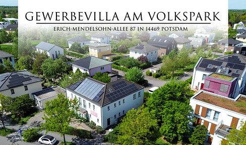 Commercial building near the Volkspark (public park).