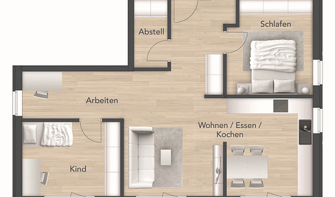 Modern, newly built apartment in an energy-efficient KfW-40 standard – first occupancy with balcony/terrace in Erlangen.