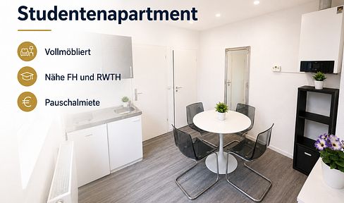 Aachen City - Studenten Apartment Nähe RWTH Uni - Pauschalmiete